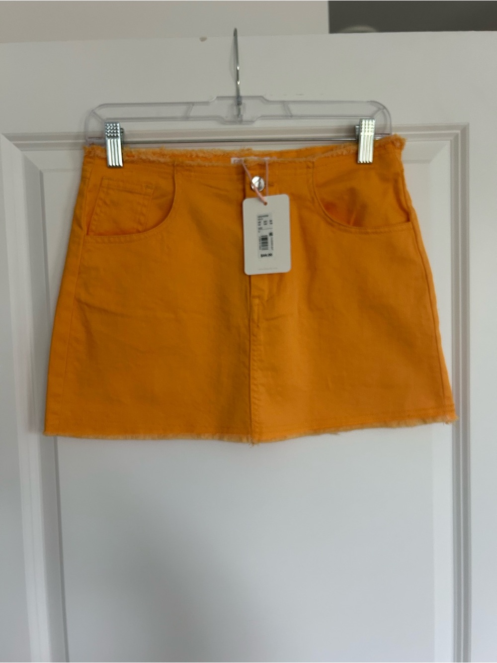Gianni Bini Orange Denim Mini Skirt